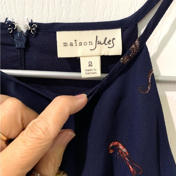 Sleeveless Navy Sea Print Madison Jules Dress - Picture 3 of 6